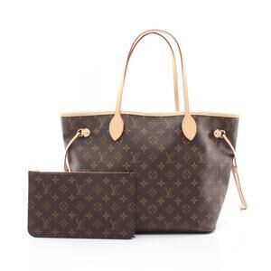 Louis Vuitton Neverfull Tote Bag Canvas Leather Monogram Brown